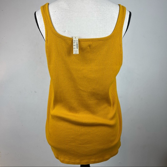 Madewell Mustard Yellow Ribbed Tank Top NWT SZ XL - Picture 3 of 6